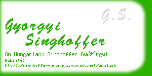 gyorgyi singhoffer business card